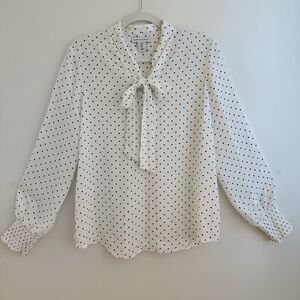 cupcakes & cashmere Polka Dot Bow Blouse